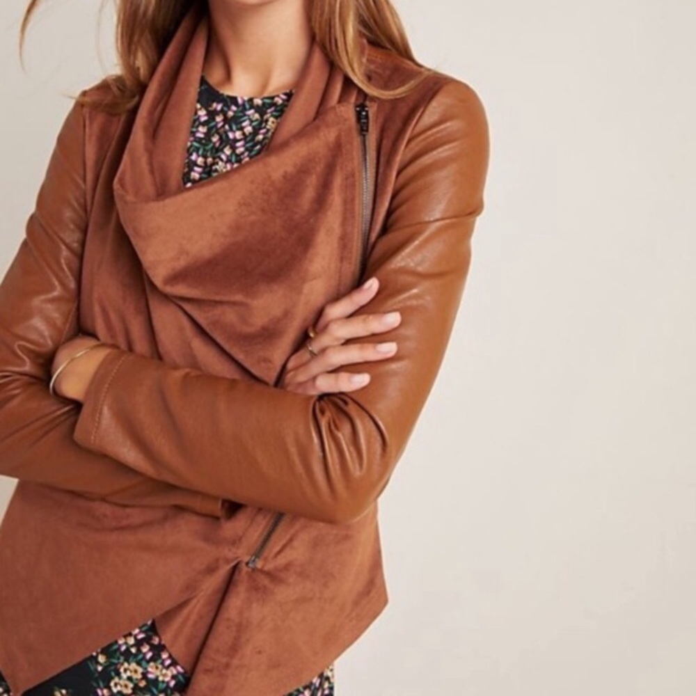 NEW Blank NYC x Revolve Faux Leather Brown Jacket